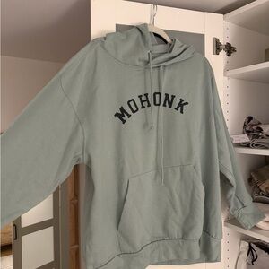 MV Sport Sage Green Hoodie with Black Logo Tag